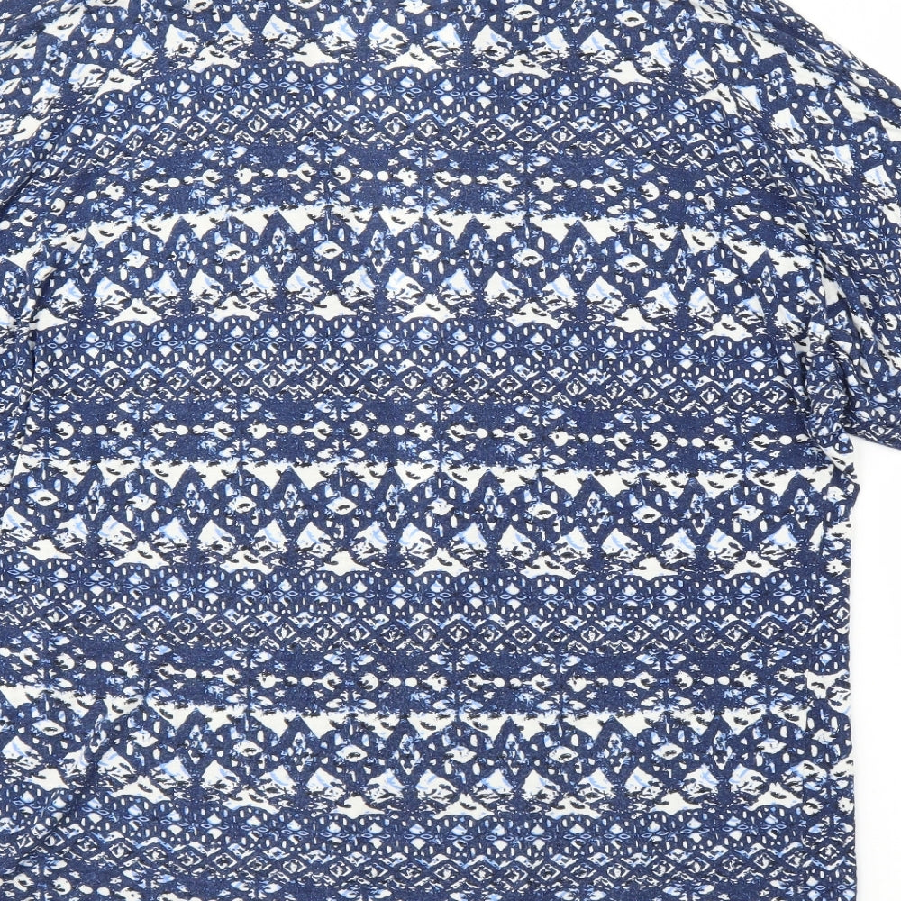 NEXT Womens Blue Geometric Cardigan Jumper Size 10