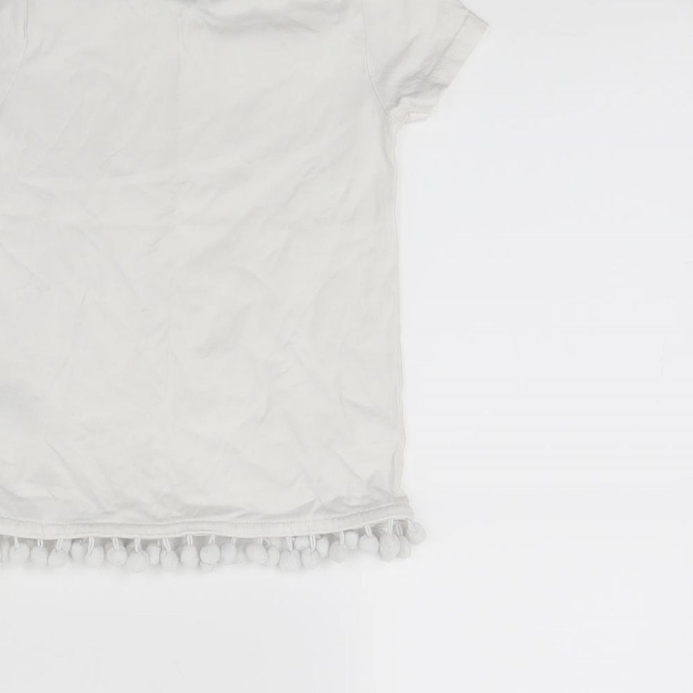 Nutmeg Girls White Basic T-Shirt Size 4-5 Years