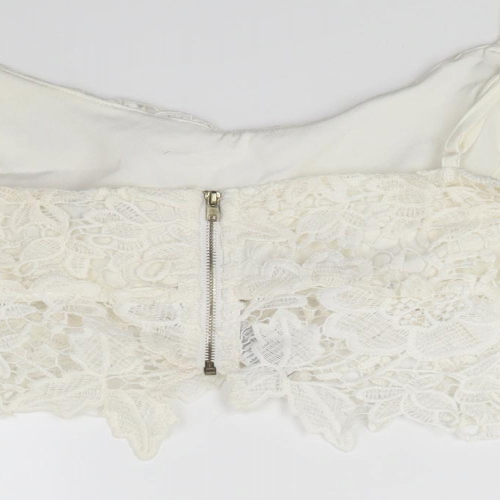 Cameo Rose Womens White Rayon Camisole Blouse Size 14