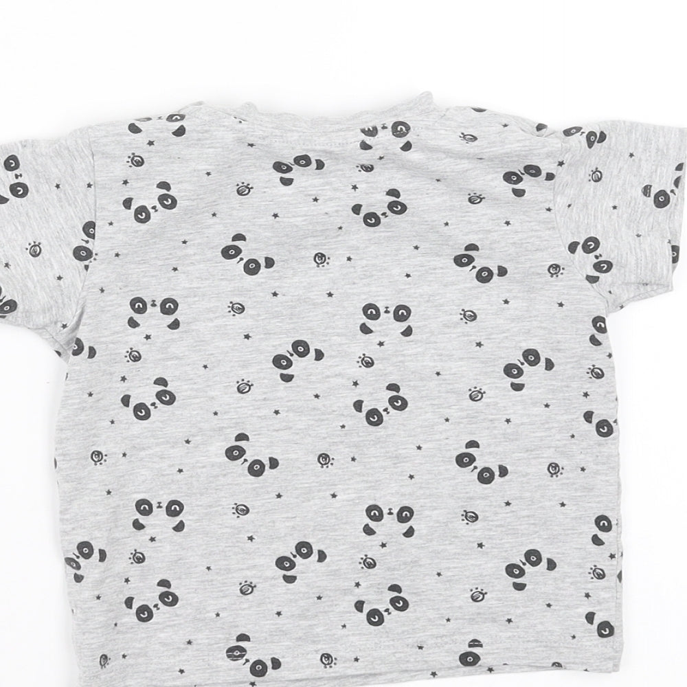 Matalan Baby Green Basic T-Shirt Size 9-12 Months - panda faces