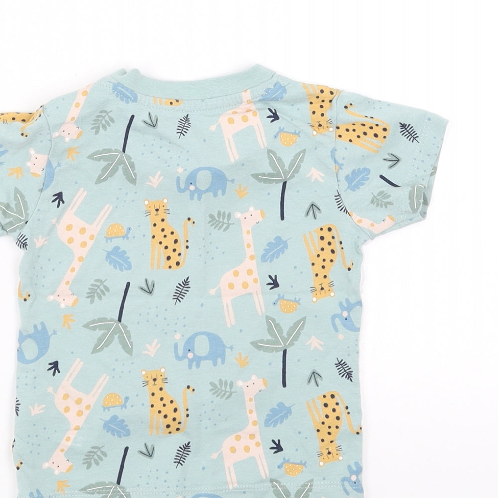Matalan Baby Green Basic T-Shirt Size 6-9 Months - animals