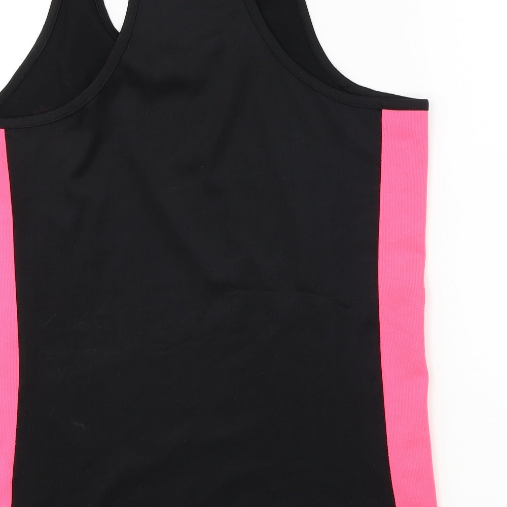 Miss Fiori Womens Black Basic T-Shirt Size 14