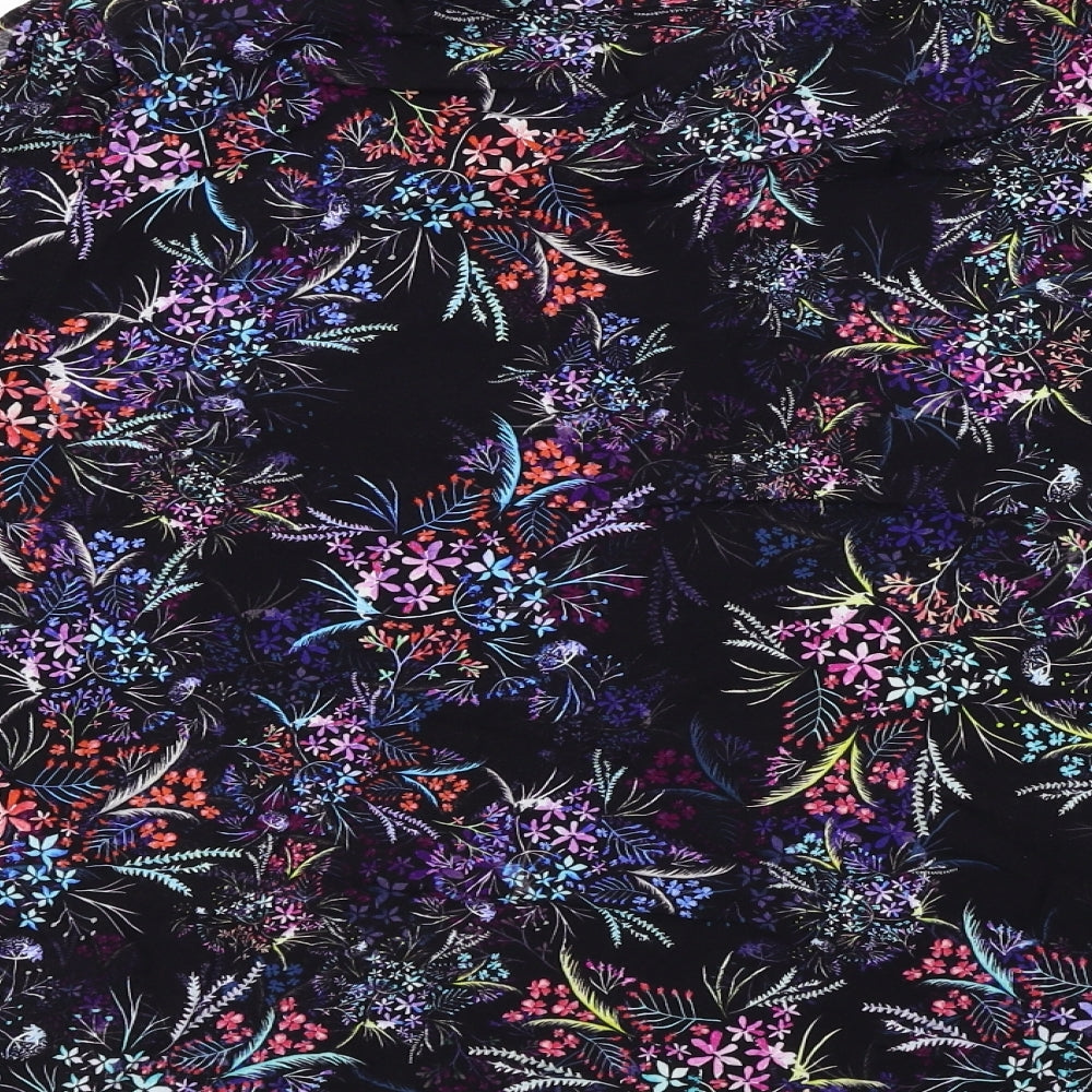 H&M Womens Black Floral Basic Blouse Size 14
