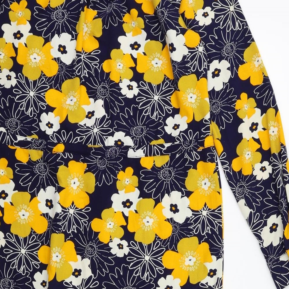 label be Womens Blue Floral Shift Size 10