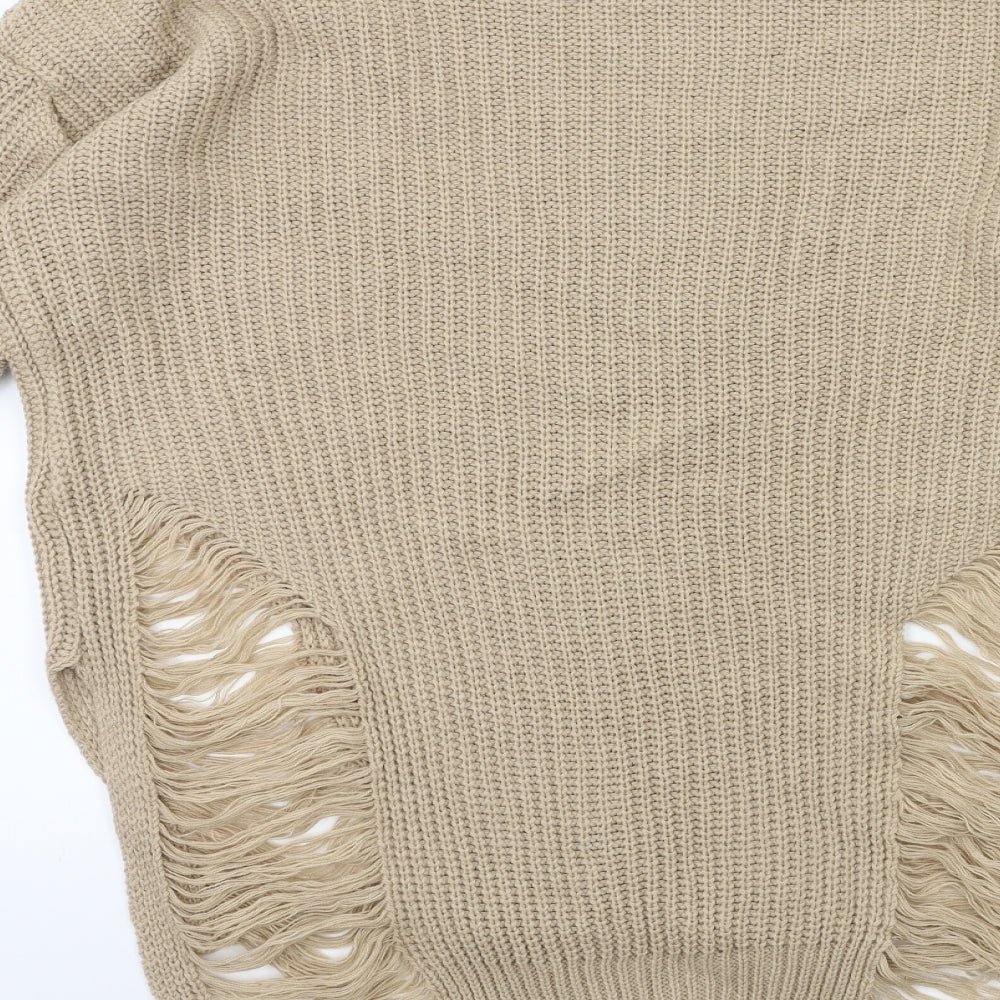 Preworn Womens Beige Knit Pullover Jumper Size M