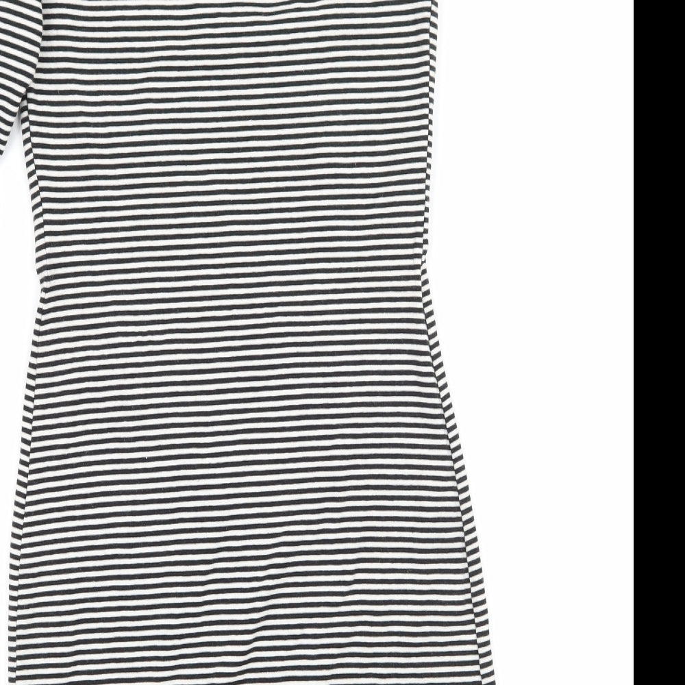 George Womens Black Striped Jersey Ball Gown Size 8