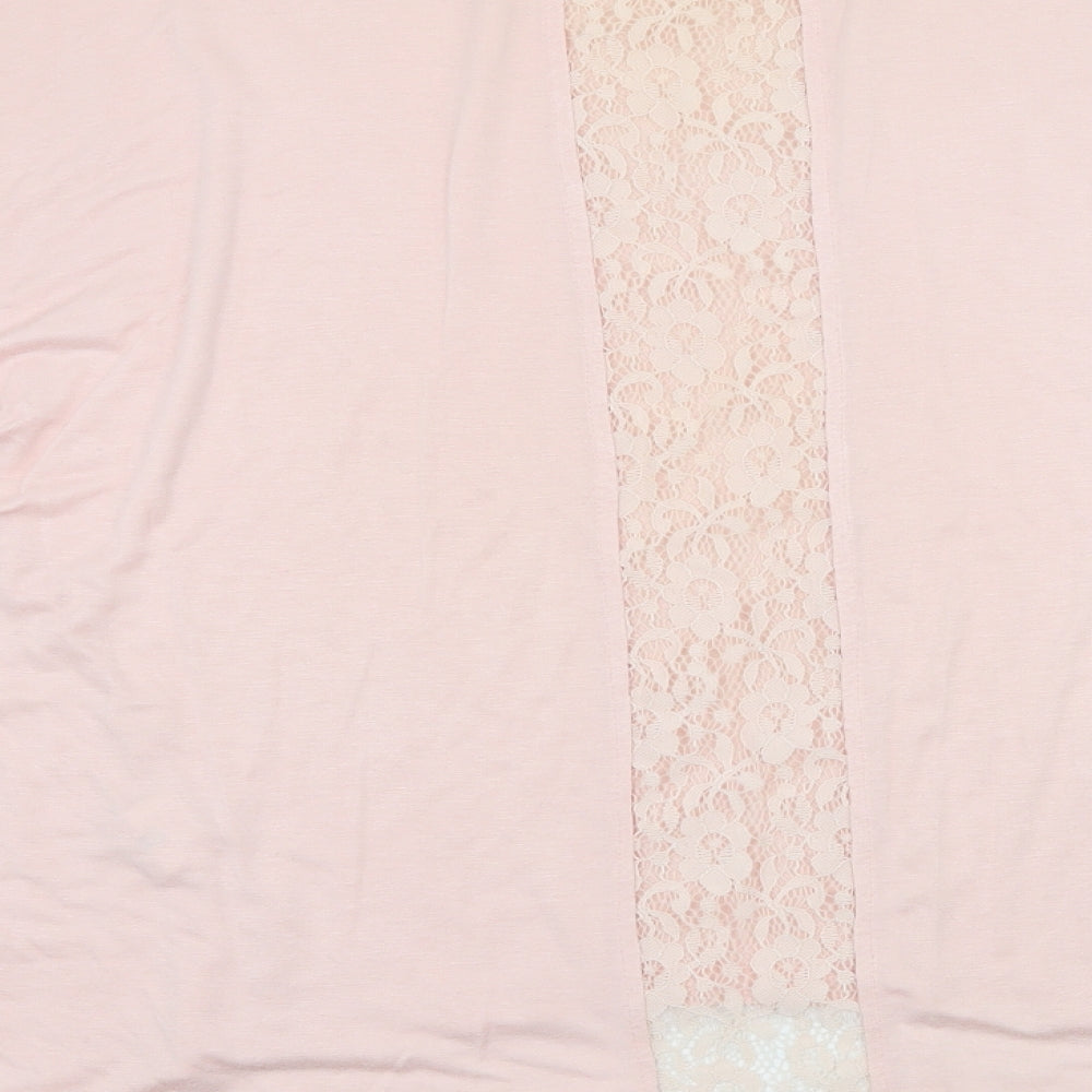Voulez-Vous Womens Pink Jersey Basic T-Shirt Size M