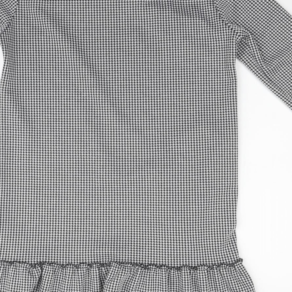 vivi fashion Womens Black Check Fit & Flare Size M