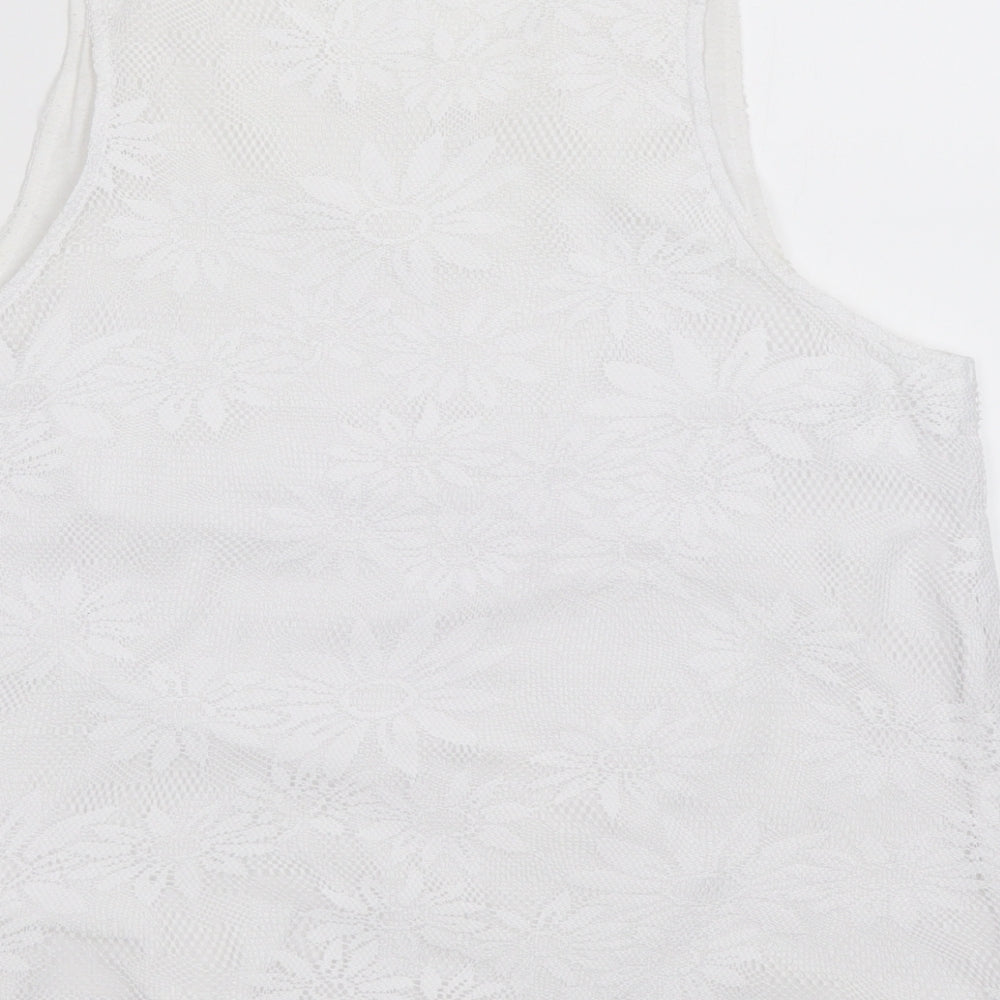 Topshop Womens White Basic Tank Size 10