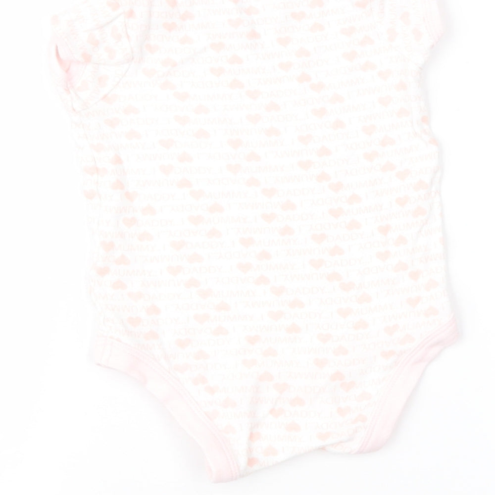 TU Girls Pink Geometric Romper One-Piece Size 3-6 Months
