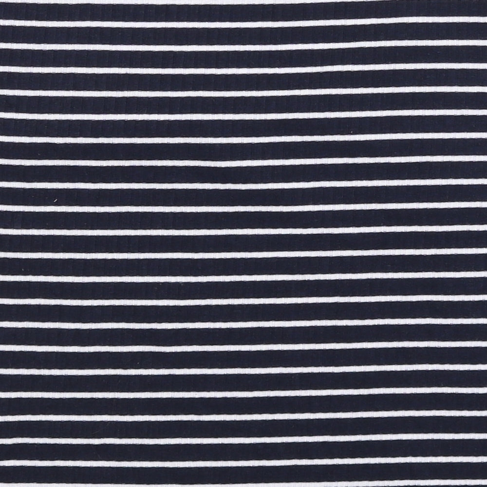 Primark Womens Blue Striped Basic T-Shirt Size L
