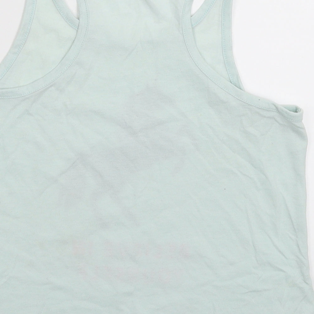 H&M Girls Green Basic Tank Size 9-10 Years