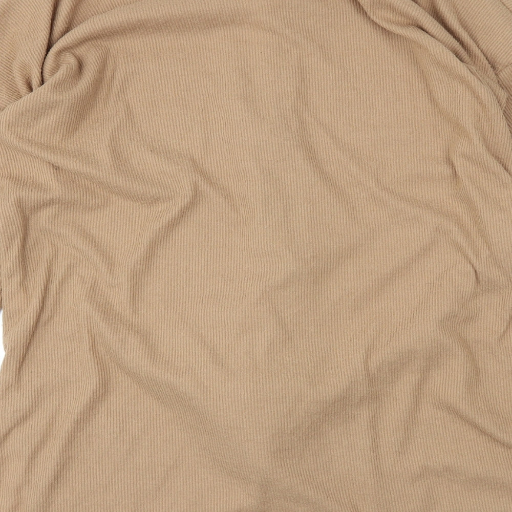 bohoo Womens Brown Wrap Jumper Size 16
