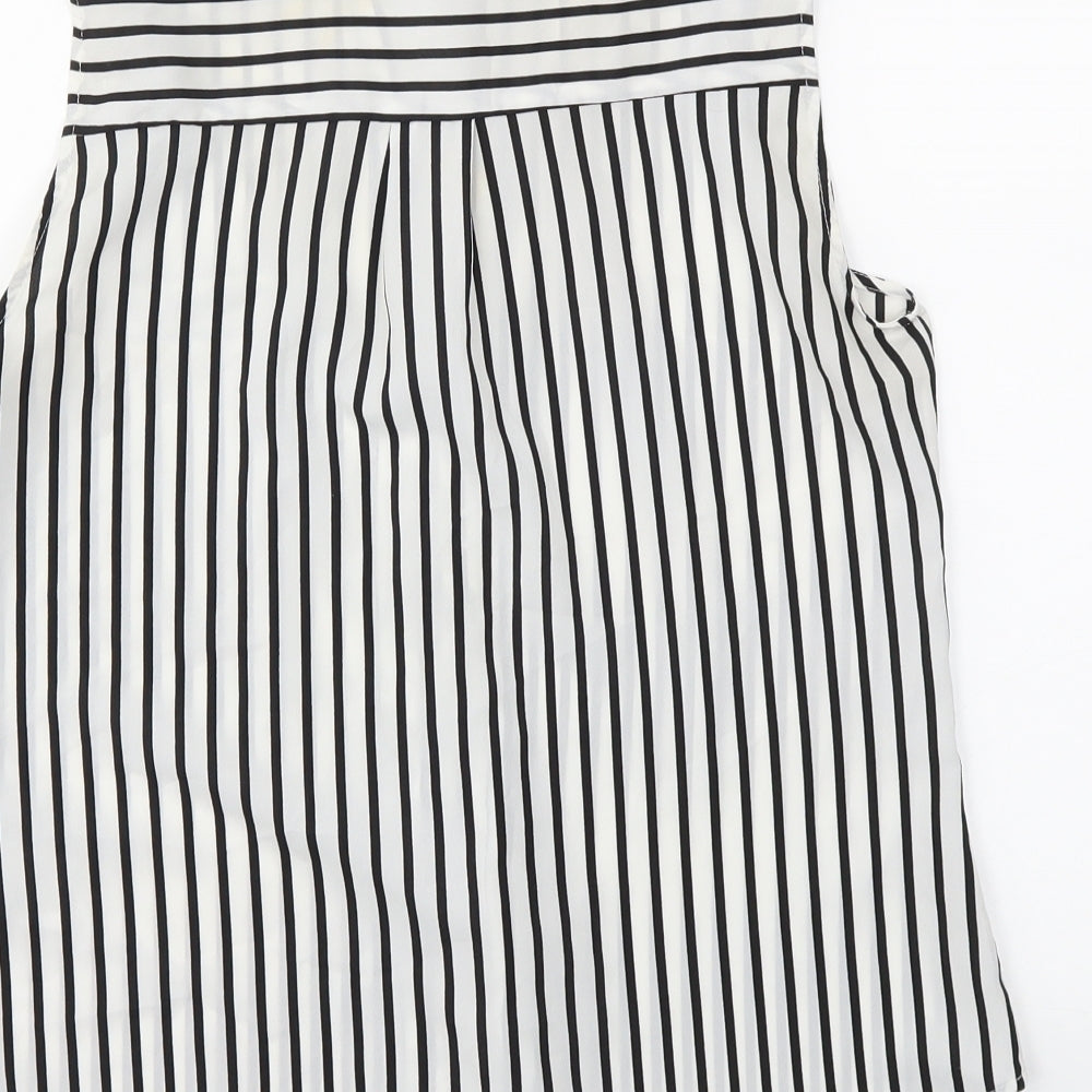 H&M Womens White Striped Basic Button-Up Size 6