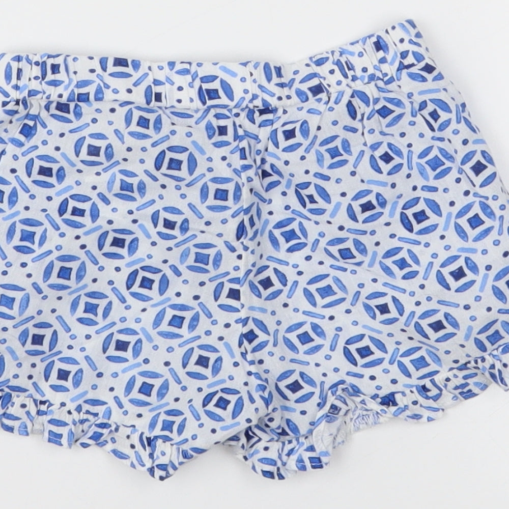 H&M Girls Blue Batik Cropped Trousers Size 12-18 Months
