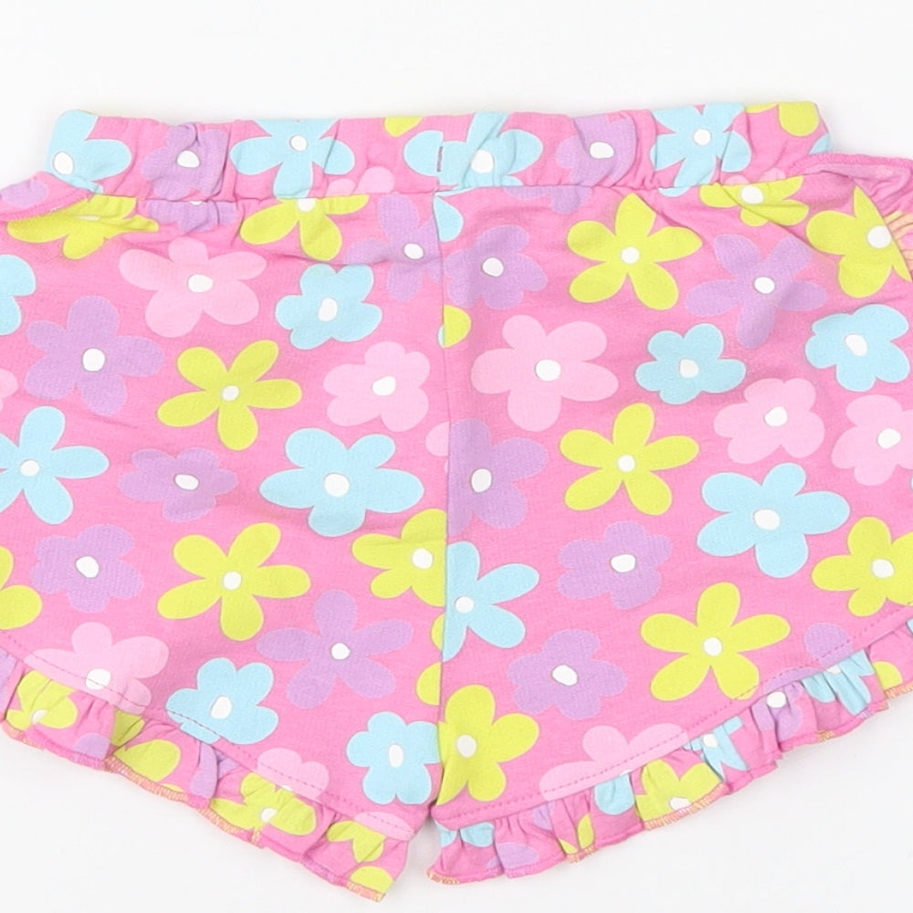 Preworn Boys Pink Floral Cropped Trousers Size 12-18 Months