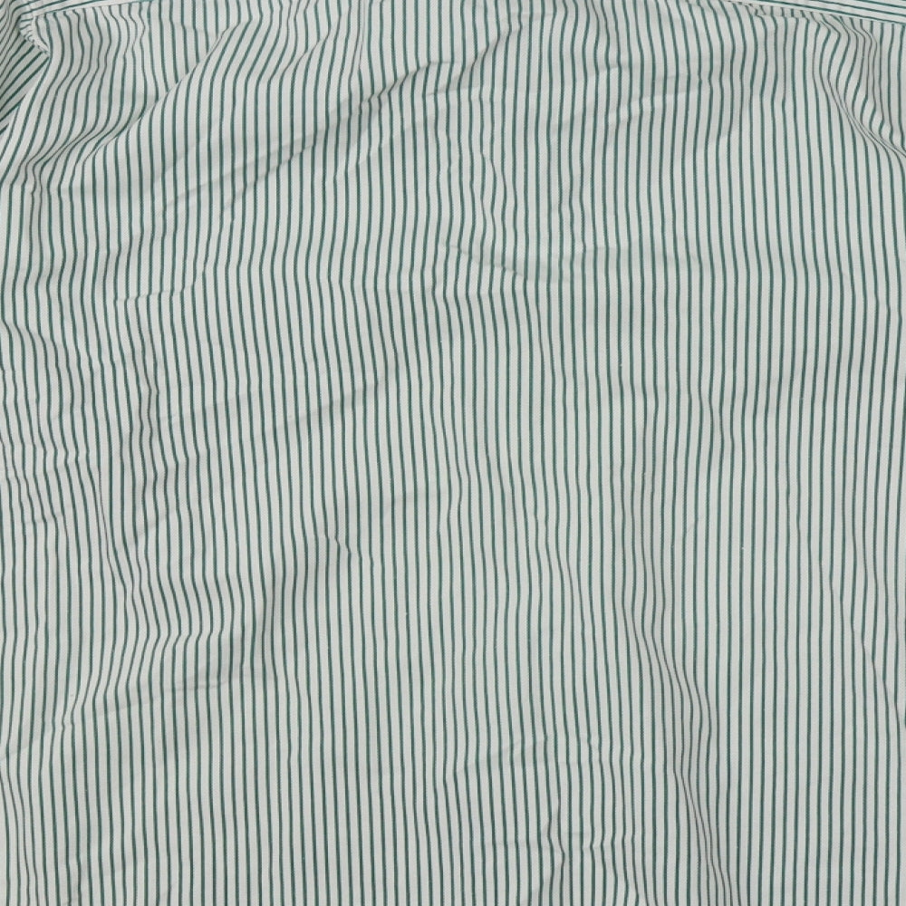 INL Womens Green Striped Basic Button-Up Size 12