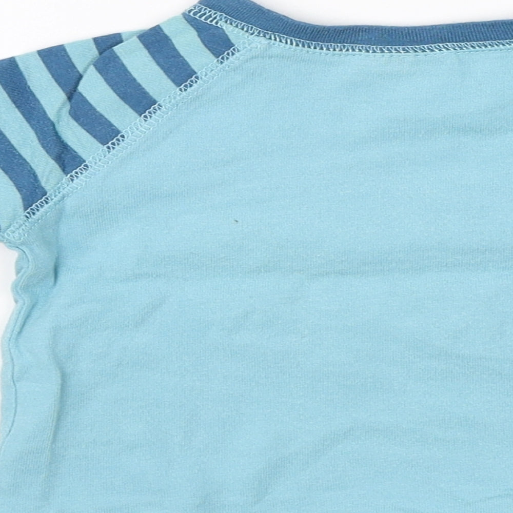 Cherokee Baby Blue Striped Jersey T-Shirt Size 0-3 Months - Garden bug trail