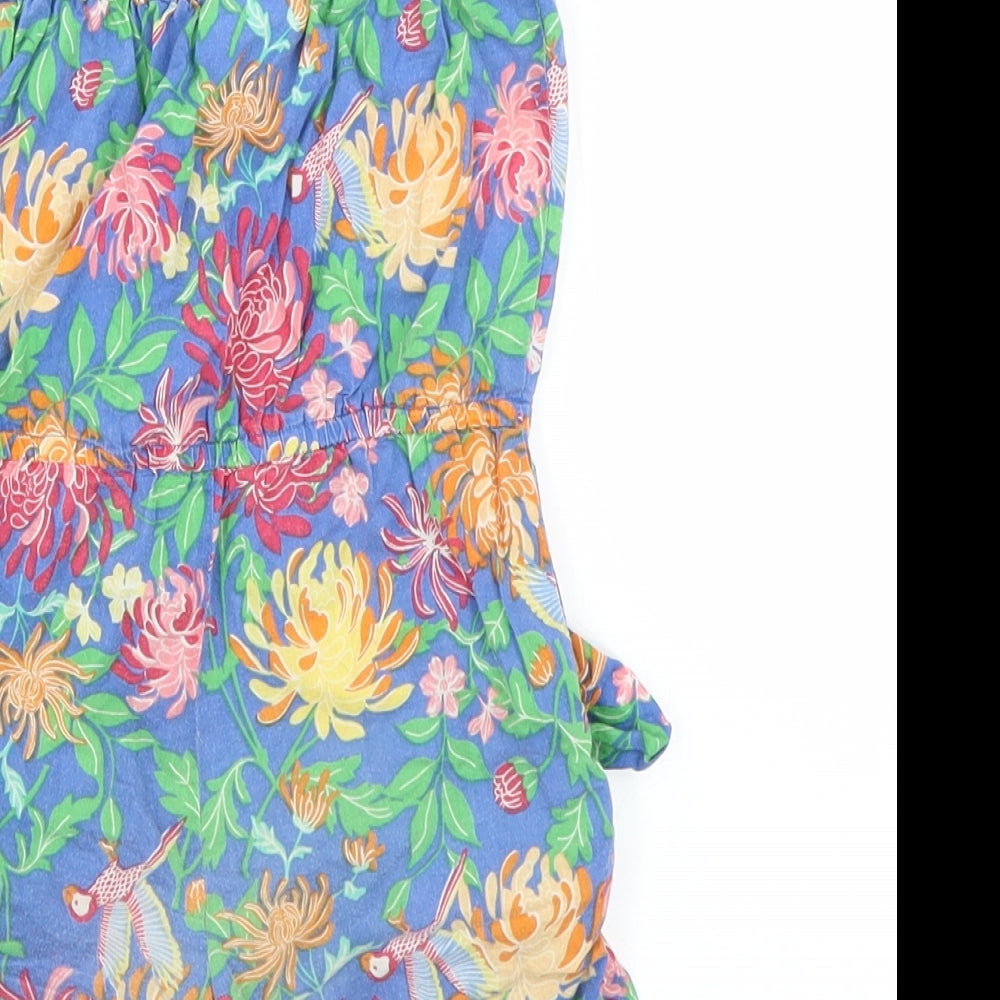 E-vie Girls Blue Floral Playsuit One-Piece Size 2 Years