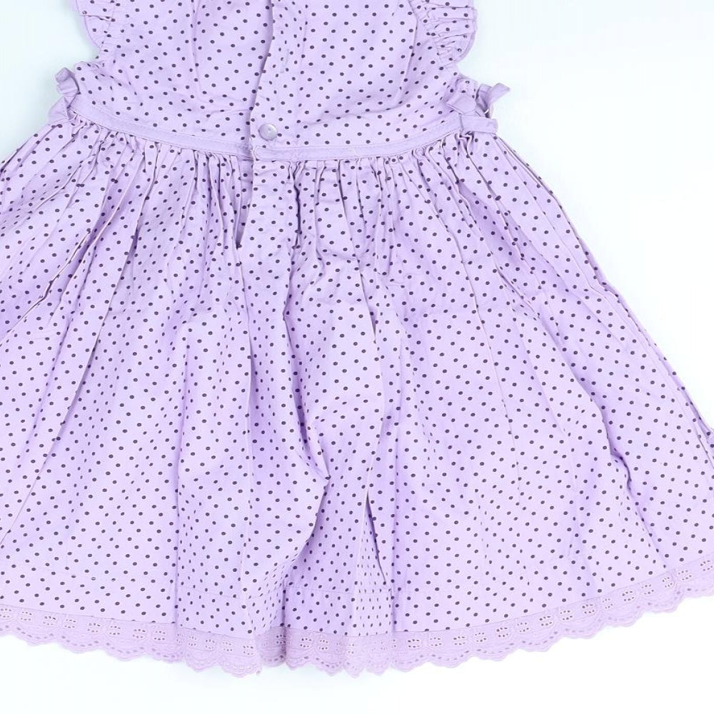 M&Co Girls Purple Polka Dot Fit & Flare Size 12 Months