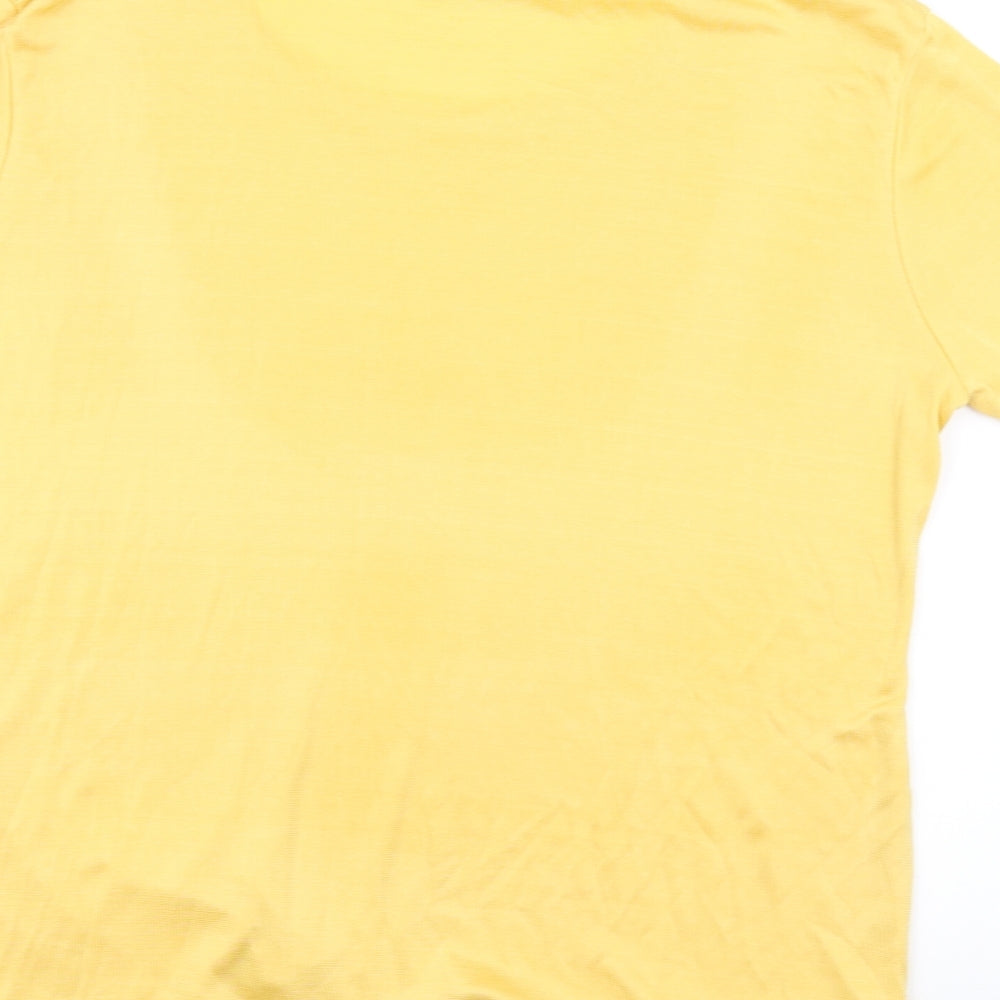 ELVI Womens Yellow Basic T-Shirt Size M