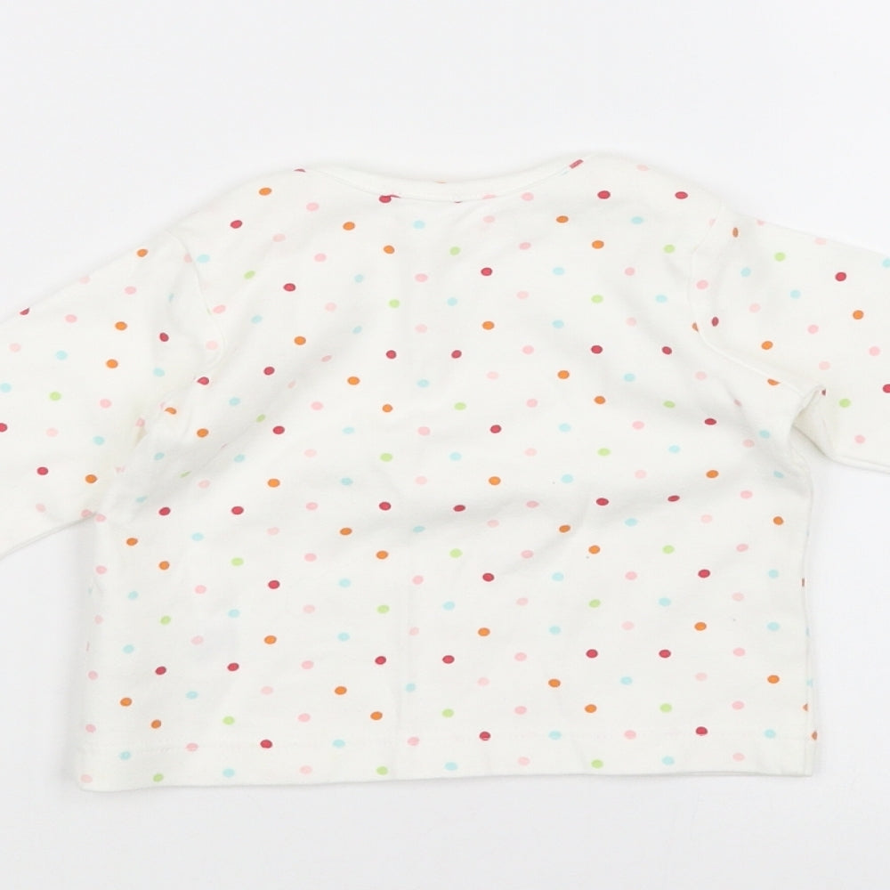 Marks & Spencer Baby White Polka Dot Pullover Jumper Size 0-3 Months