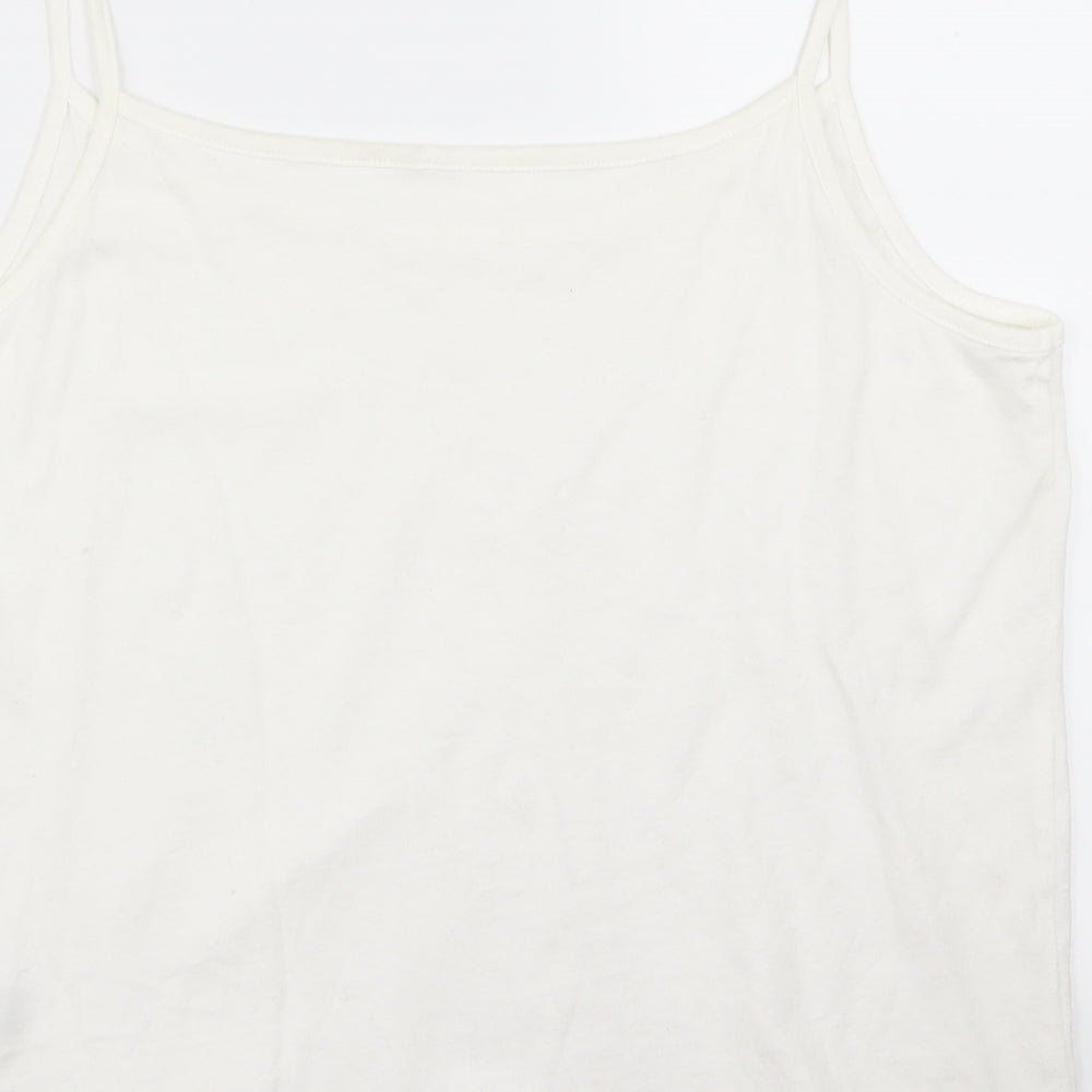 Preworn Womens White Basic Tank Size 14