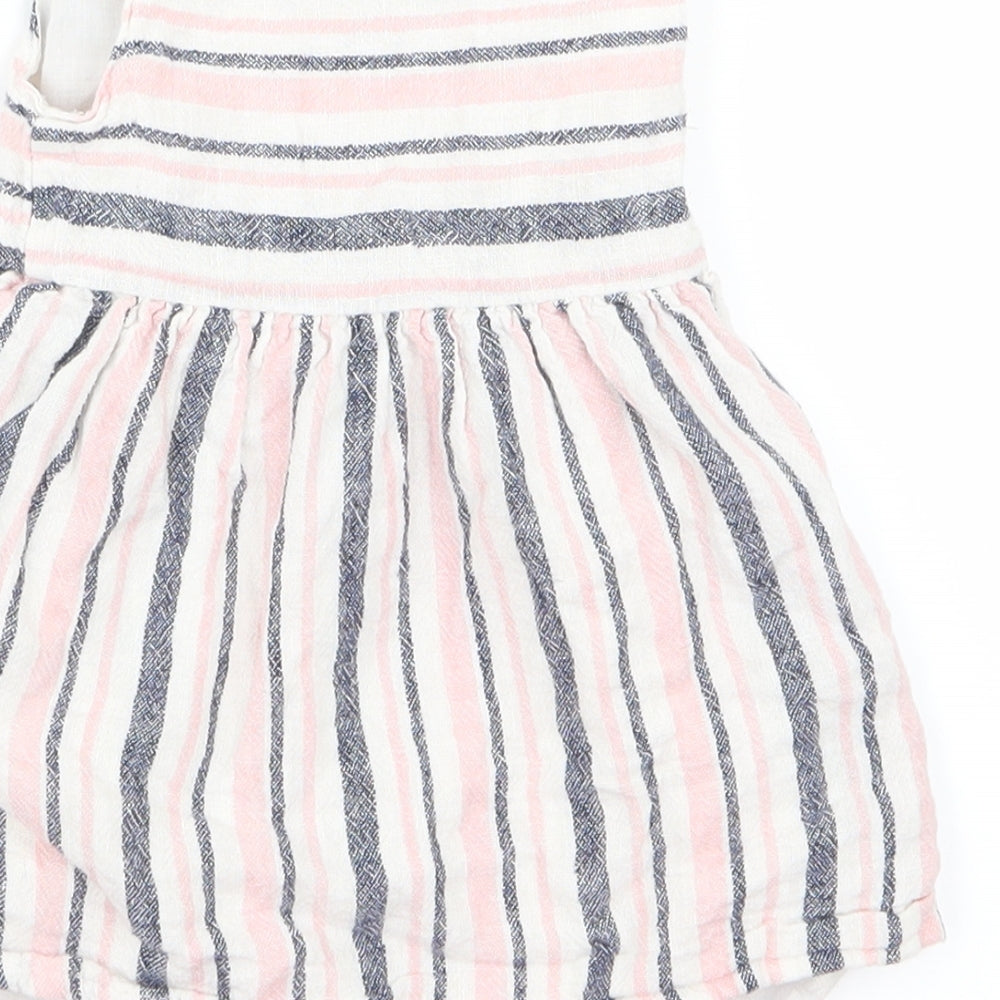 Primark Girls Pink Striped Ramie A-Line Size 6-9 Months