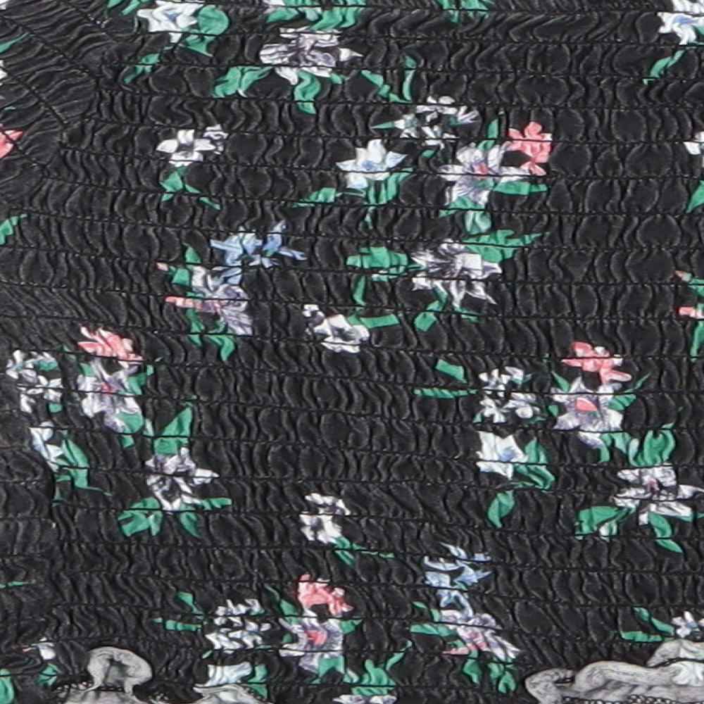 primrk Womens Black Floral Basic Blouse Size 10