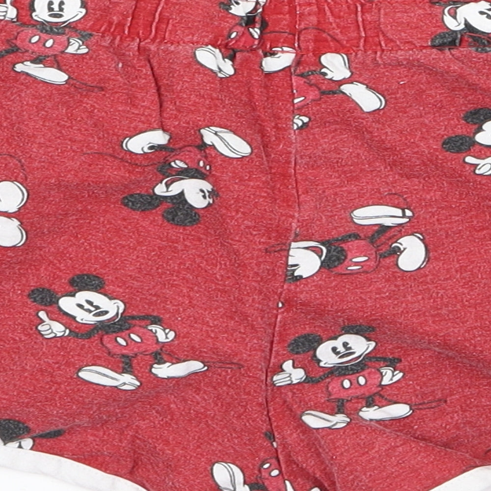 Disney Womens Red Animal Print Hot Pants Shorts Size S