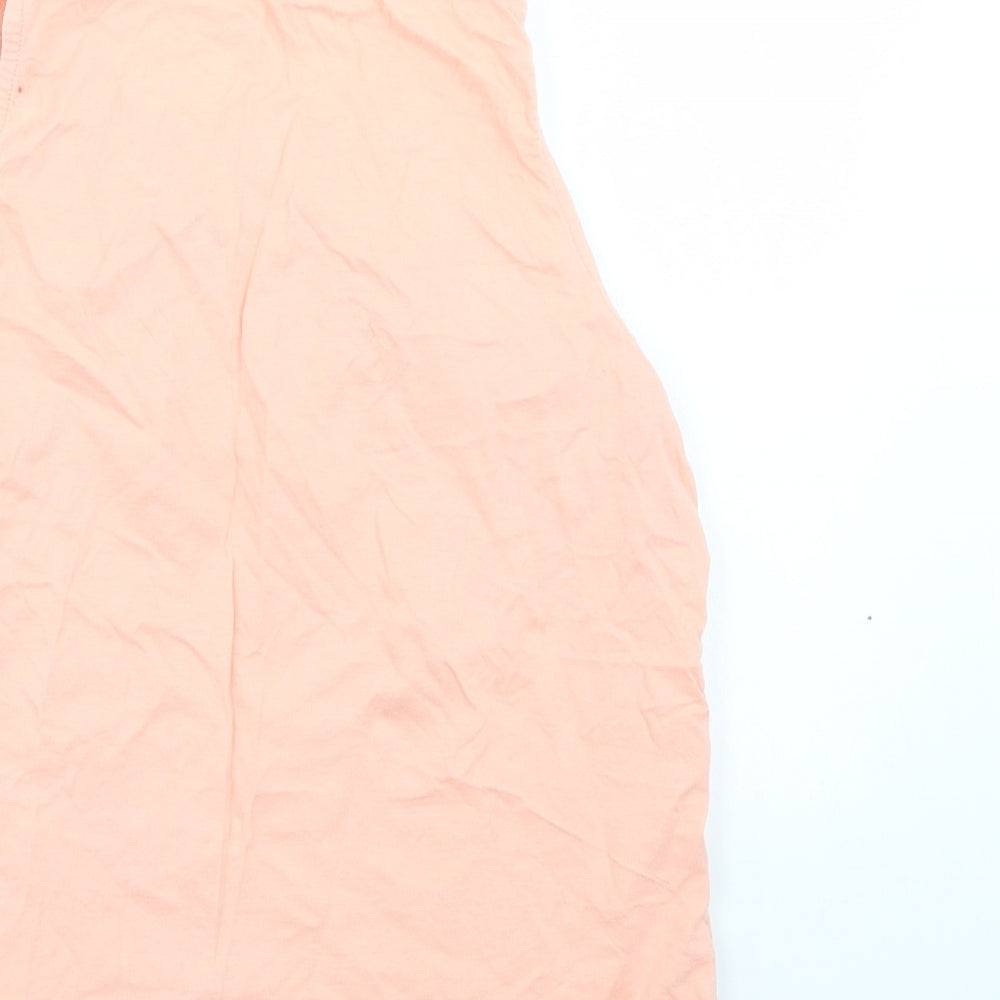 New Look Womens Orange Floral Basic Tank Size 10