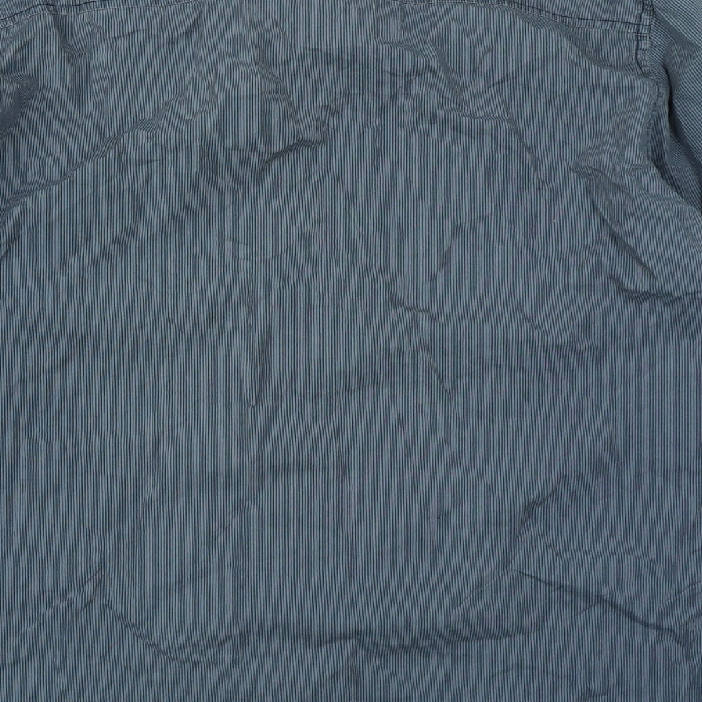 Denim Seventy3 Mens Blue Striped Button-Up Size L