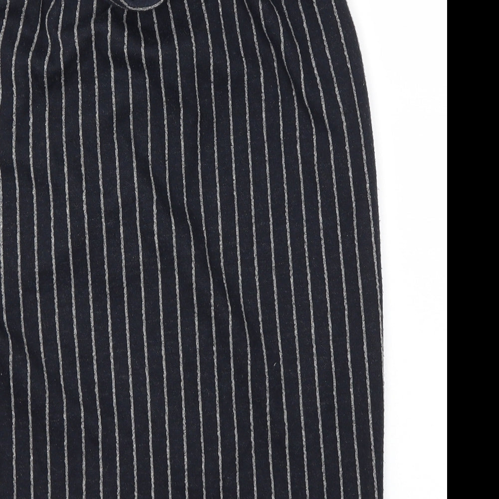 Next Womens Blue Striped A-Line Skirt Size 8 - Stretch waistband