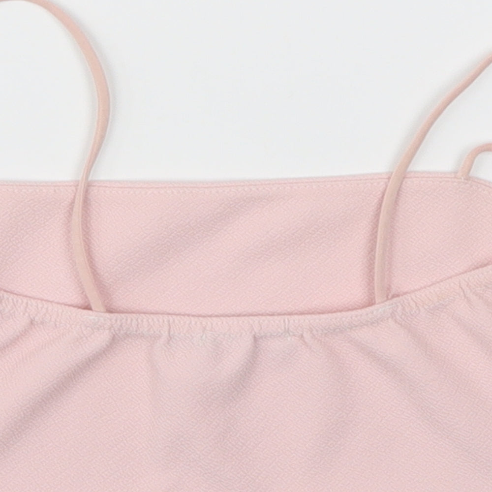 Boohoo Womens Pink Cropped T-Shirt Size 8