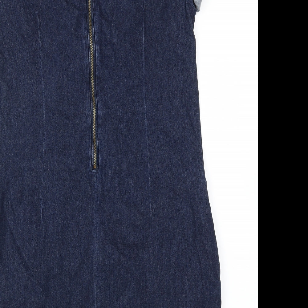 DENIM Womens Blue A-Line Size 12