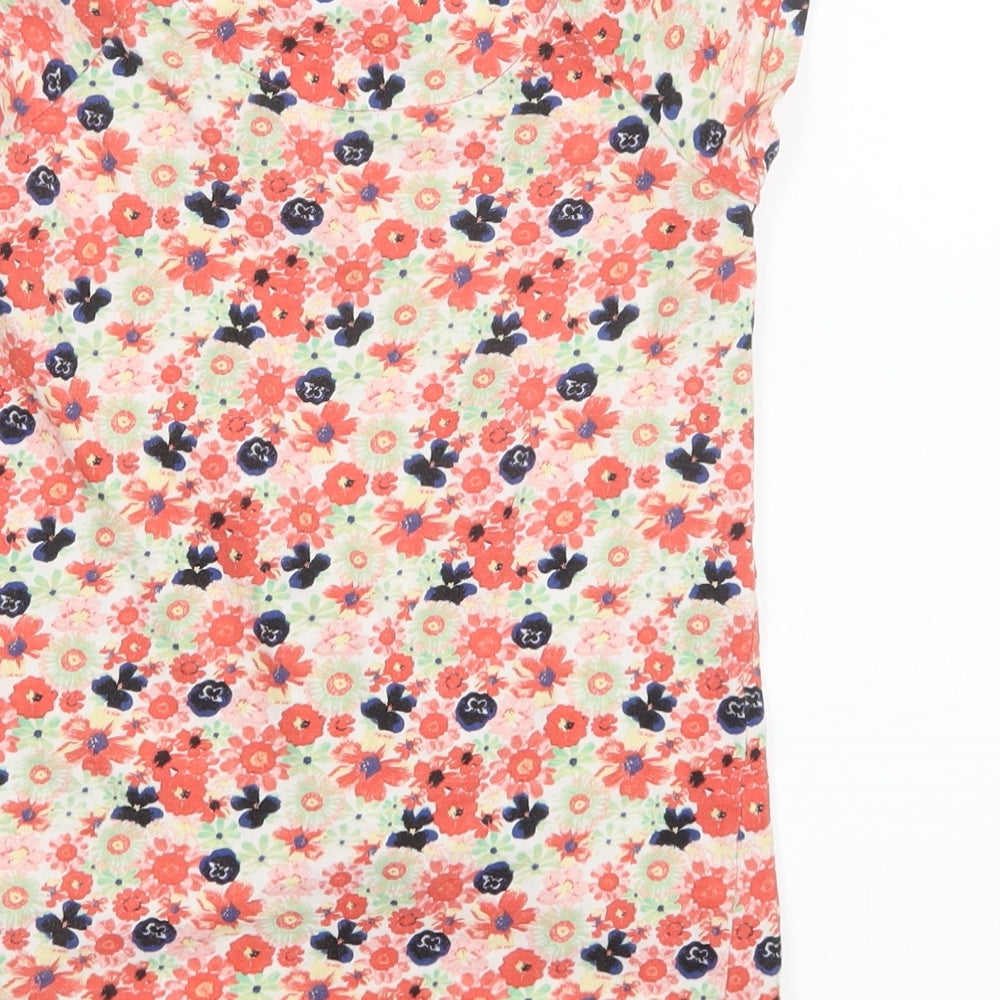 TU Girls Red Floral Basic T-Shirt Size 6 Years