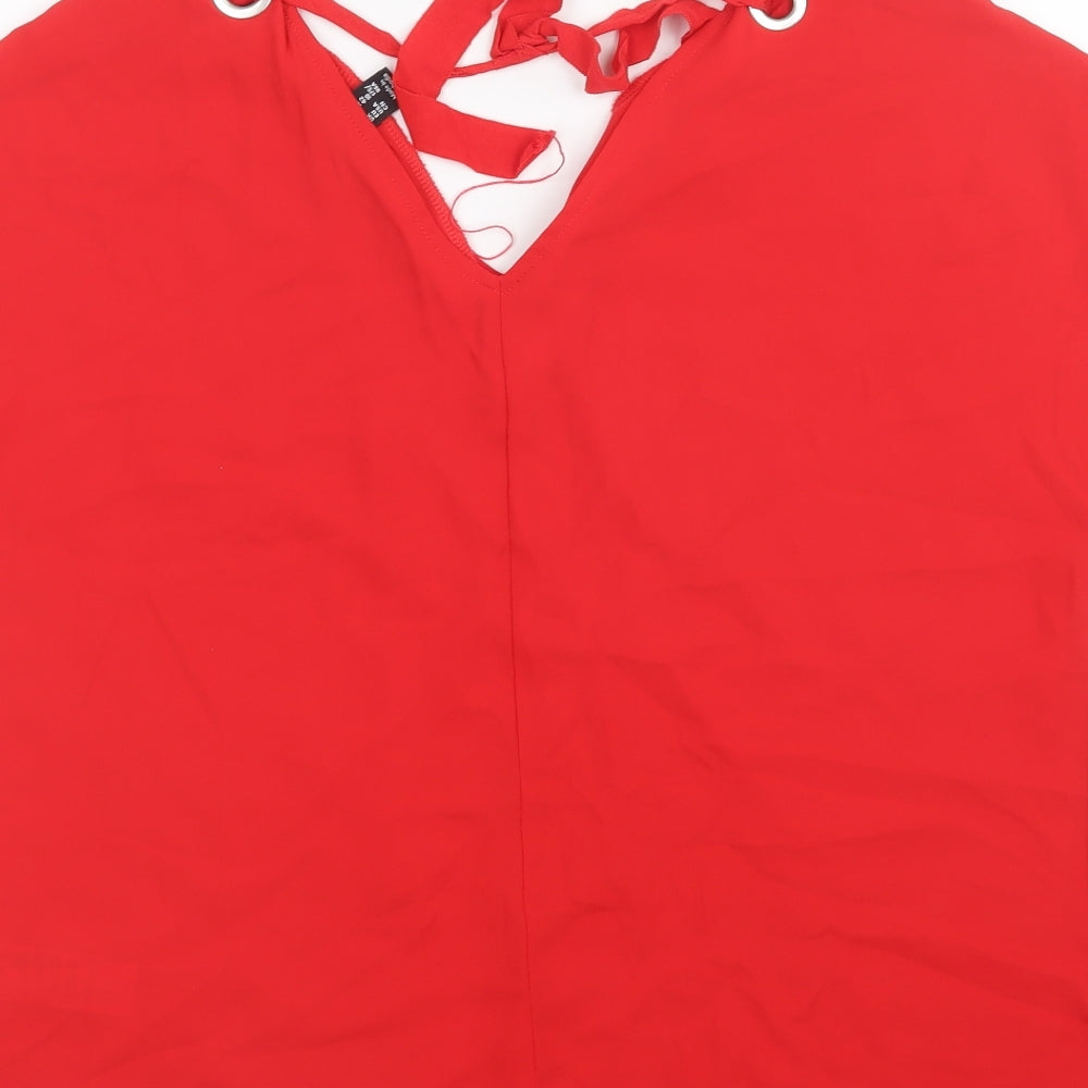 New Look Womens Red Basic T-Shirt Size 14