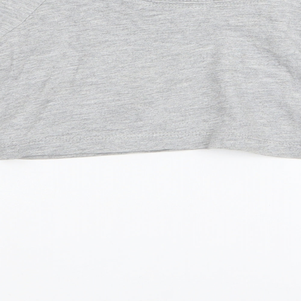 adams kids Girls Grey Basic T-Shirt Size 7 Years - crop