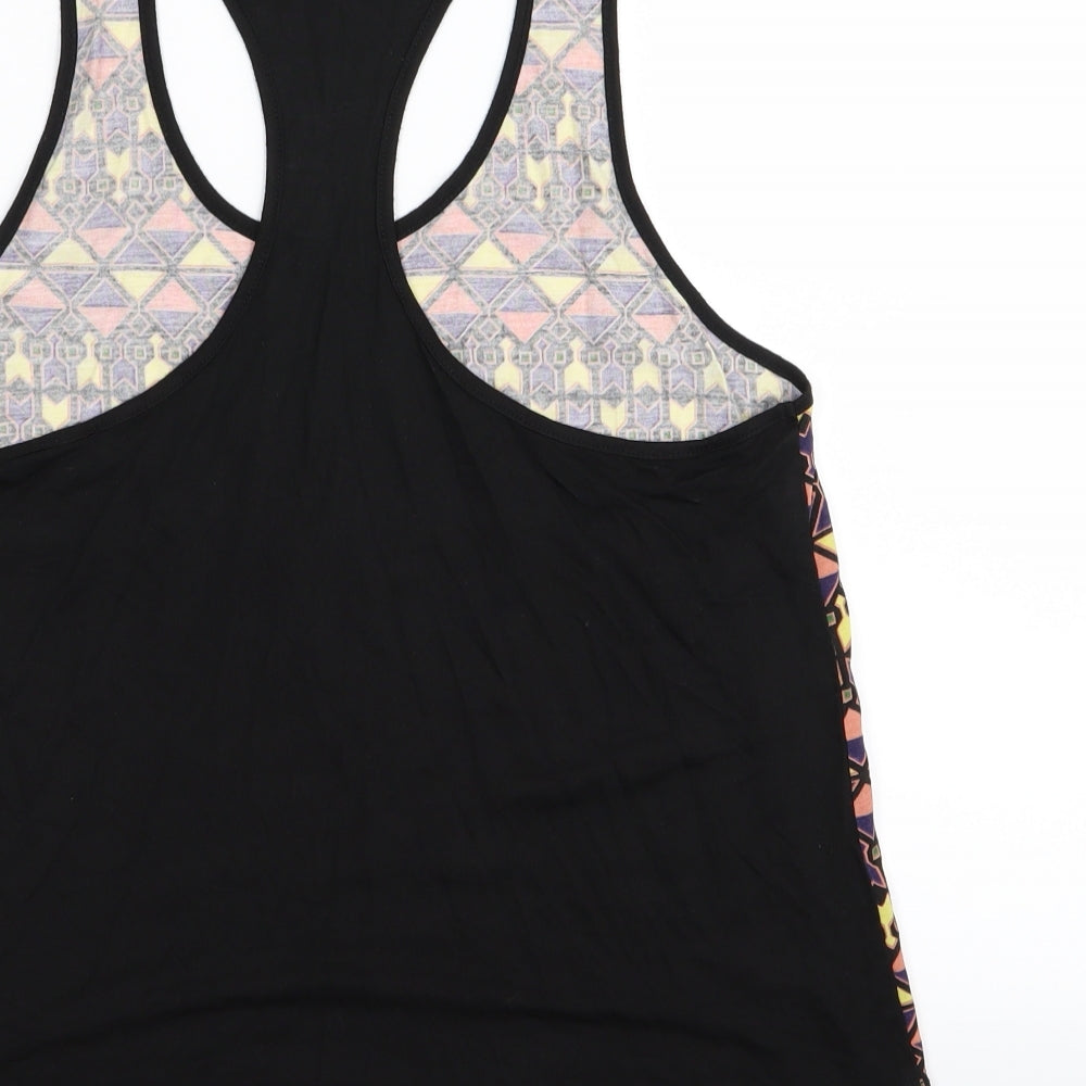 Crivit Womens Black Geometric Basic Tank Size 14