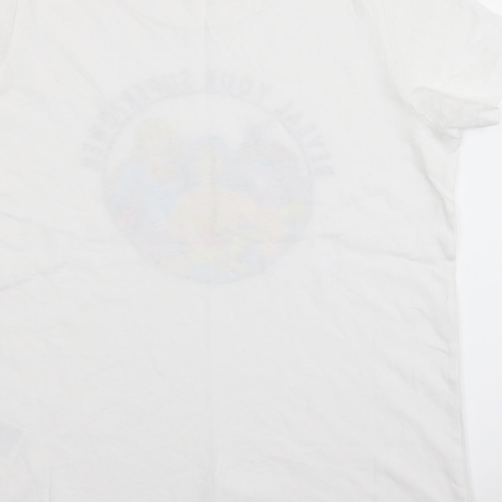 H&M Womens White Basic T-Shirt Size 4