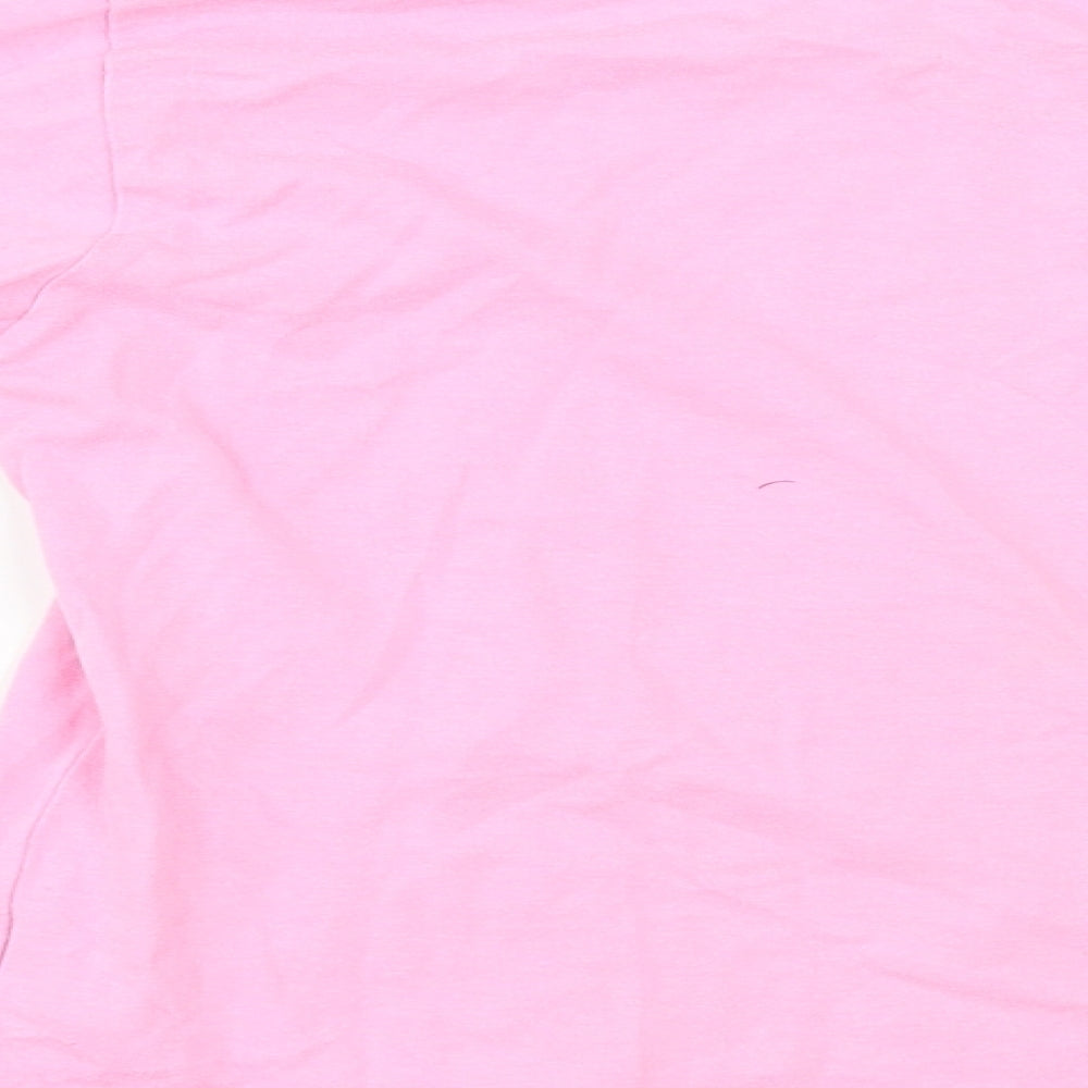 Disney Girls Pink Basic T-Shirt Size 7-8 Years