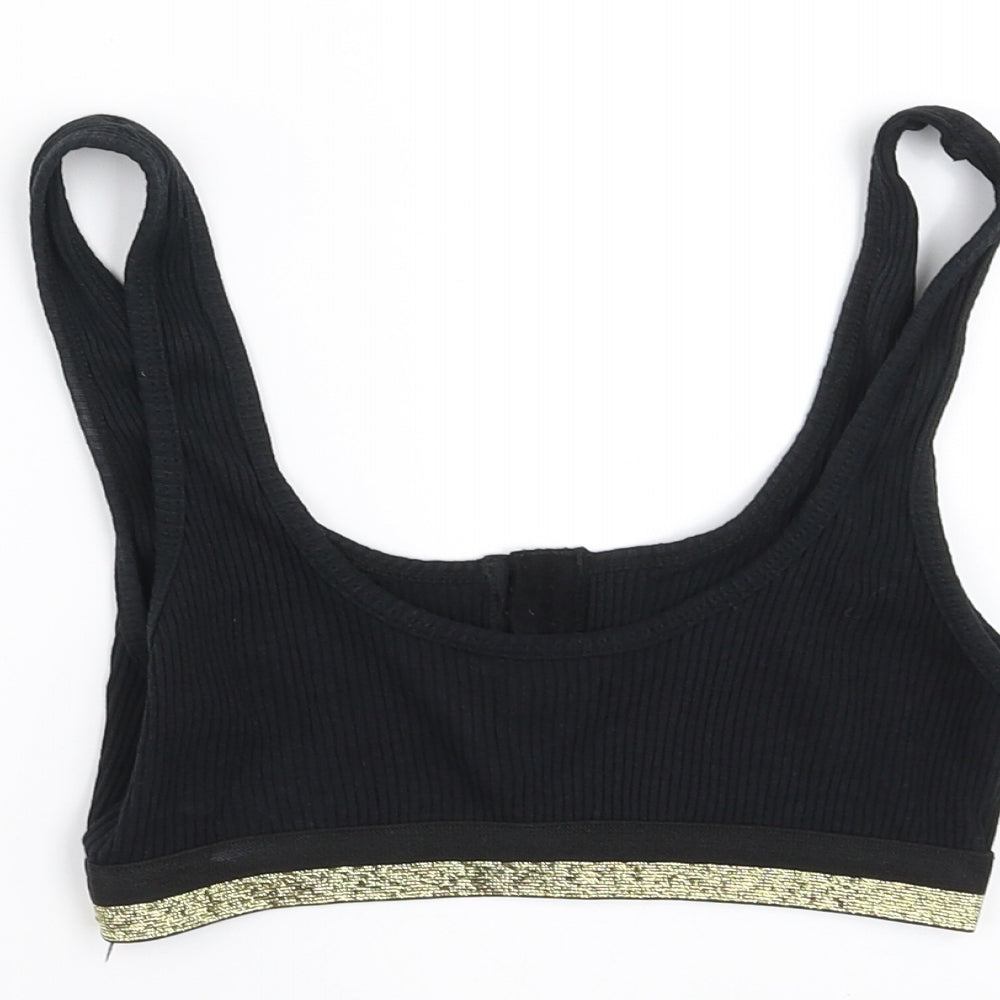 New Look Womens Black Cropped Tank Size 8