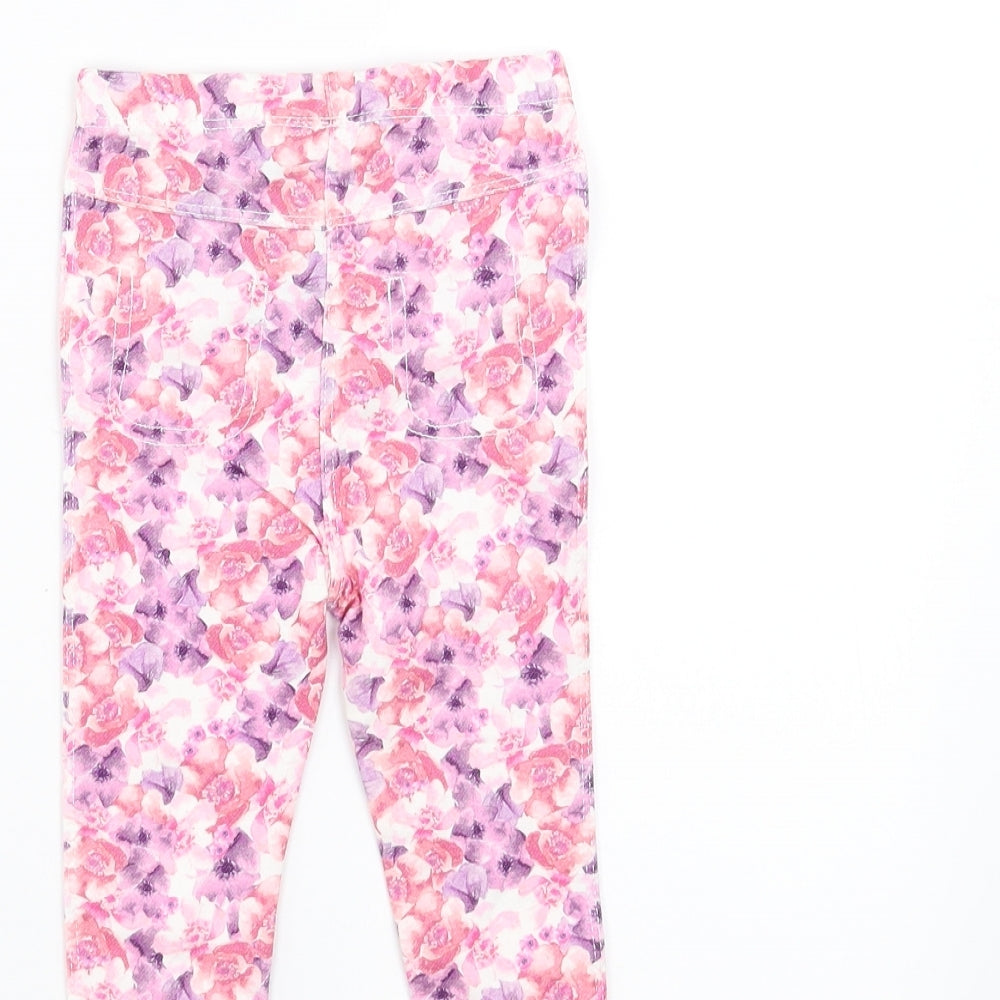 Matalan Girls Pink Floral Trousers Size 9-12 Months