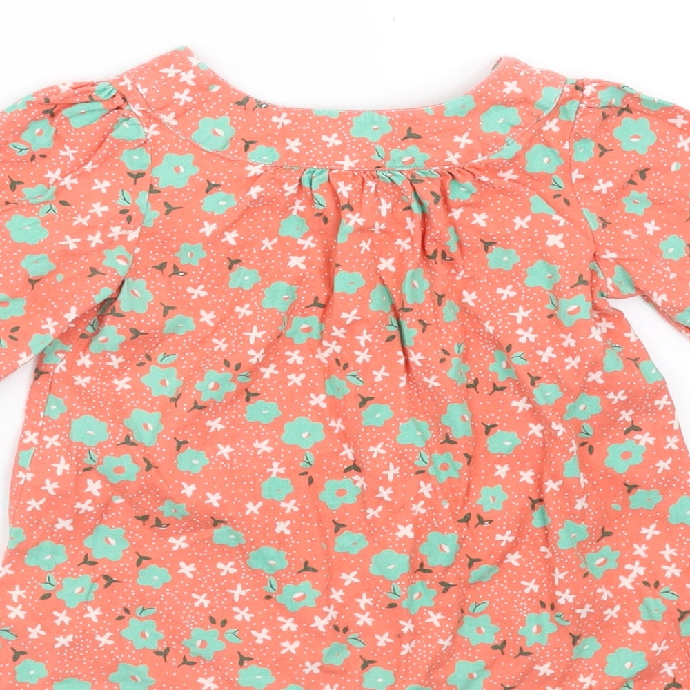Mothercare Girls Orange Floral Shift Size 6-9 Months