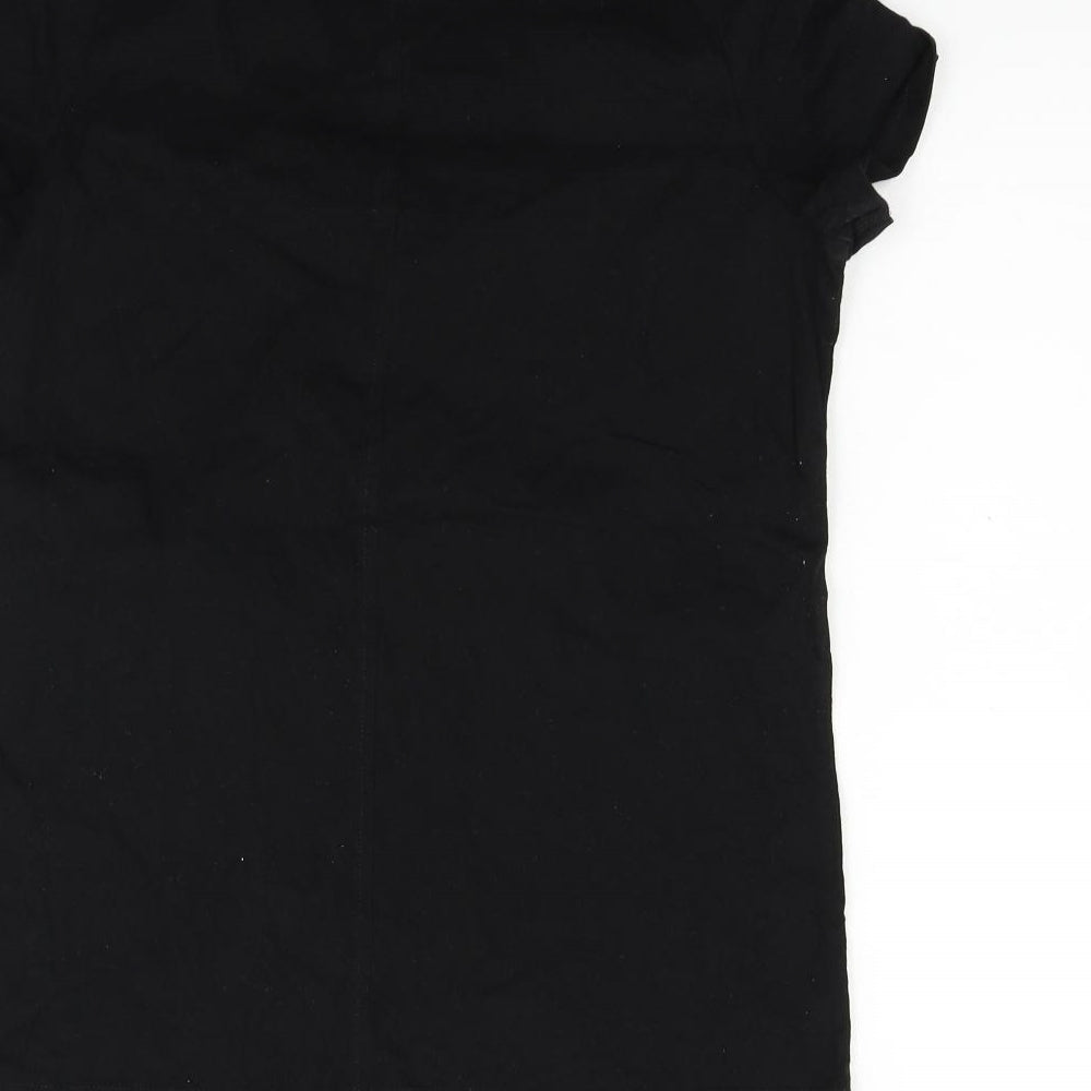Very Womens Black Basic T-Shirt Size 10
