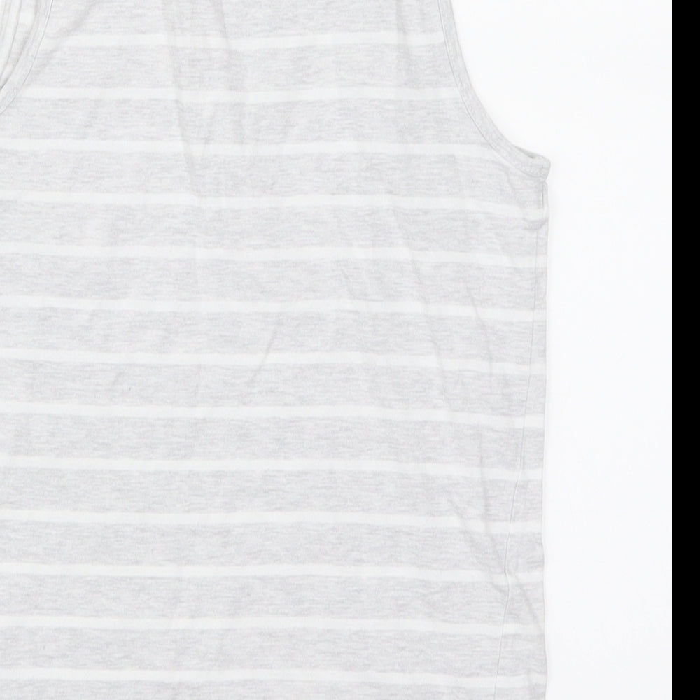 Marks & Spencer Girls Grey Striped Top Pyjama Top Size 8-9 Years