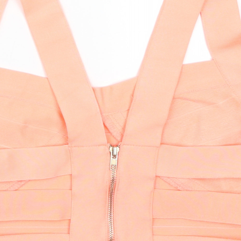 WOW Couture Womens Pink Cropped Tank Size L - Coral Coloured
