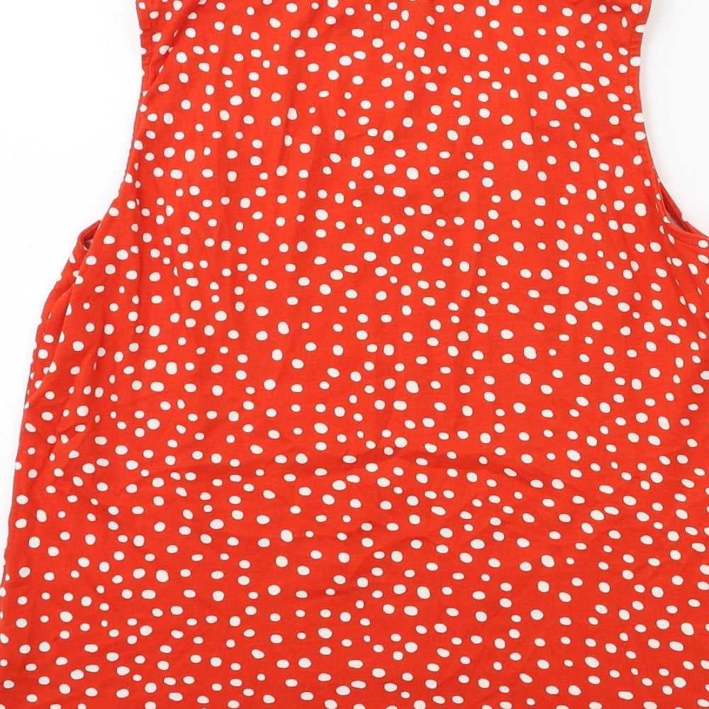 Bonmarché Womens Red Polka Dot Basic Tank Size 14