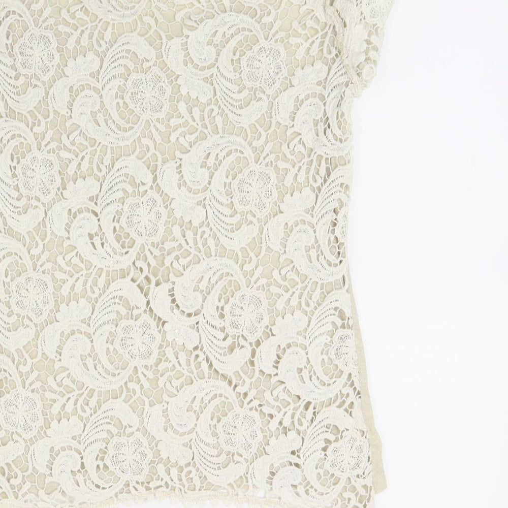 NEXT Womens Beige Basic T-Shirt Size 12