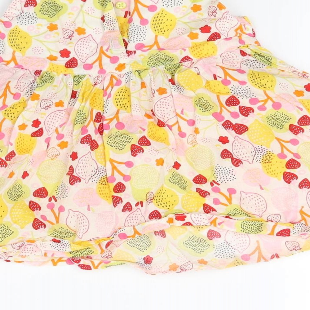 H&M Girls Yellow Floral Fit & Flare Size 6-9 Months